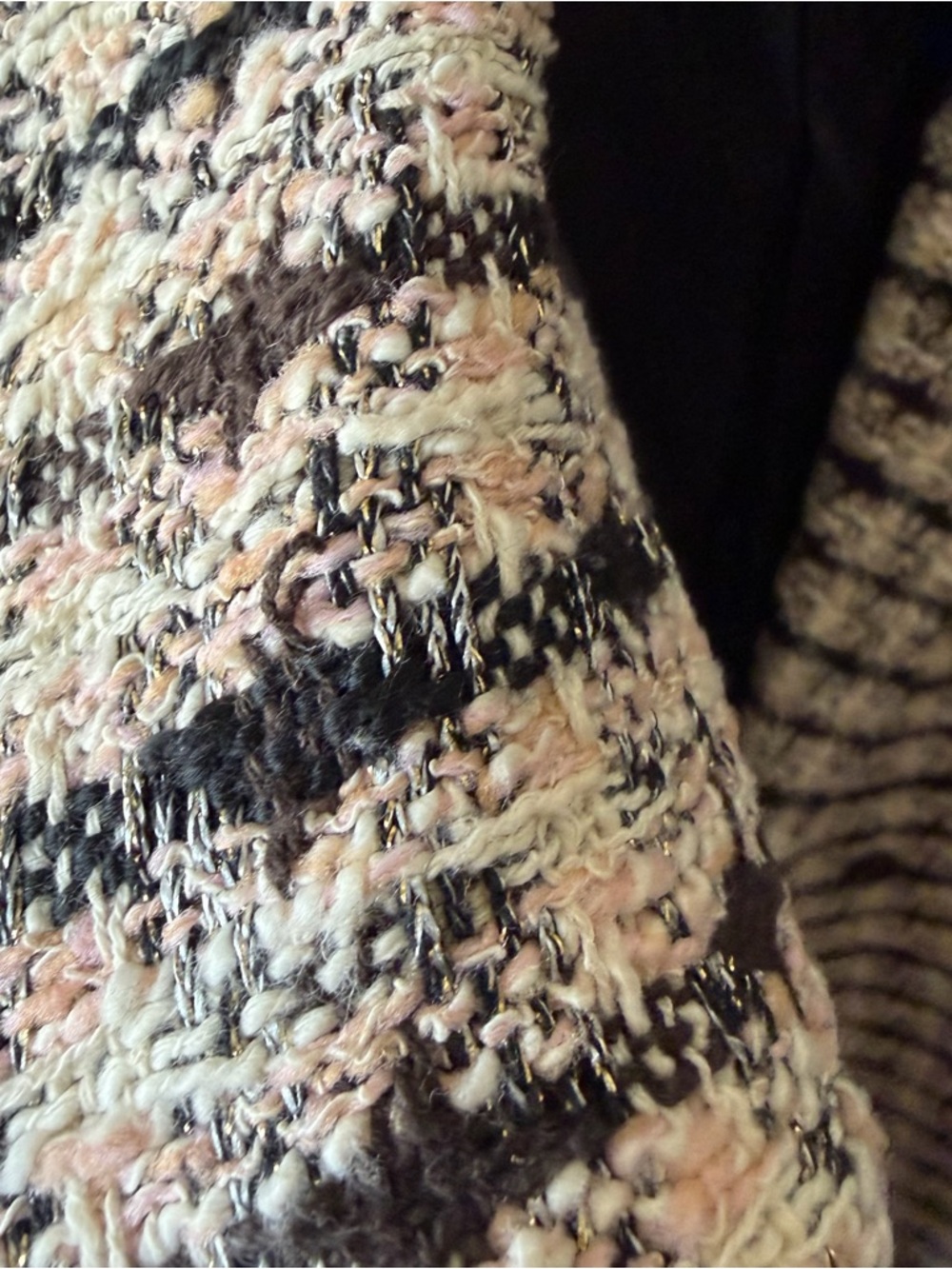Anine Bing Diana Double Breasted Relaxed Fit Blazer in Apricot Tweed, X-Large - Picture 11 of 16